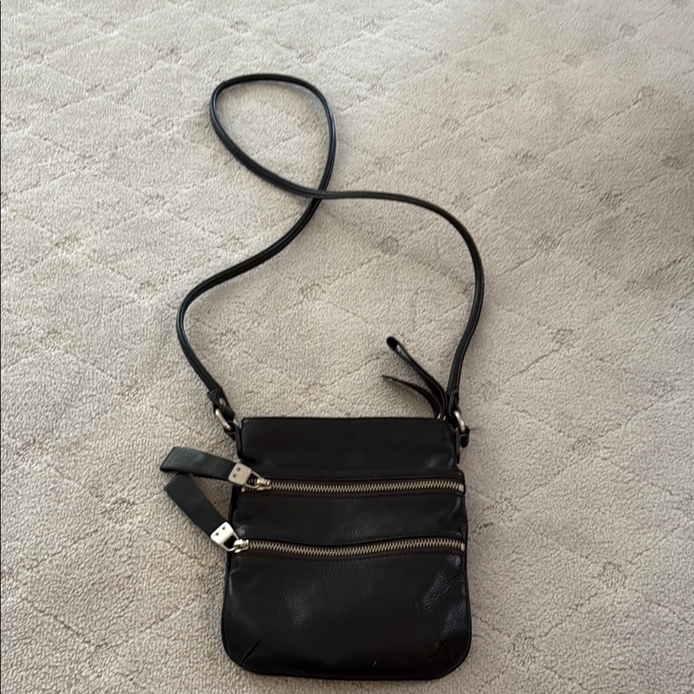 Black Leather Crossbody Bag